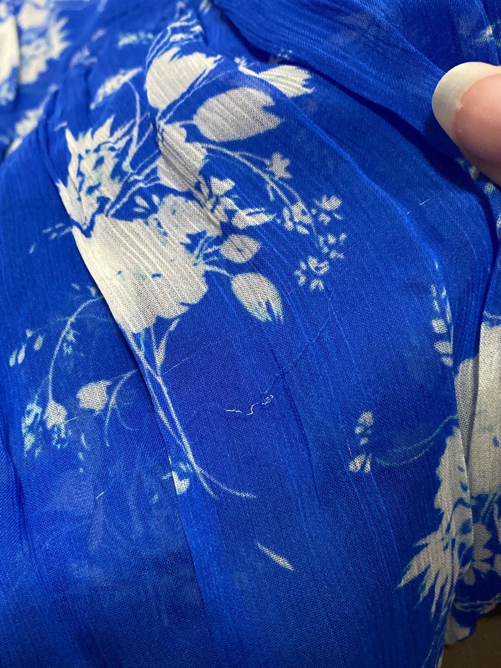 Anthropologie The Marais Printed Floral Sheer Chiffon Maxi Dress in Blue - L - Picture 6 of 13